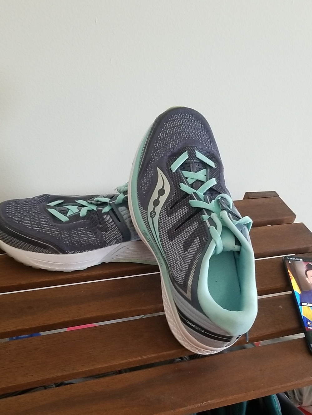 Saucony Women's Gray with Mint Athletic Running Shoes